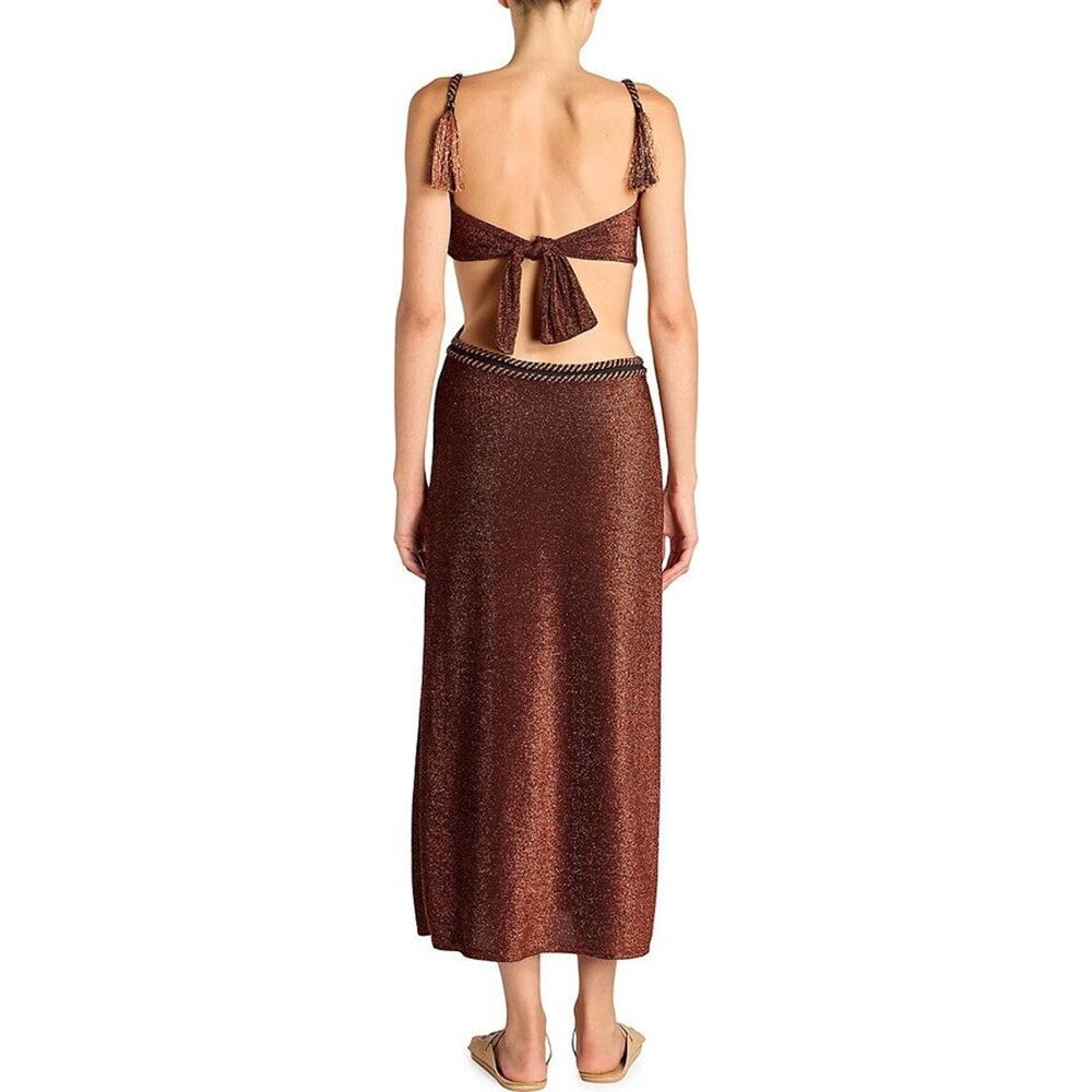 Johanna Ortiz Fabulous Festival Midi Dress - XS Bronze Metallic Cut Out - Picture 4 of 6